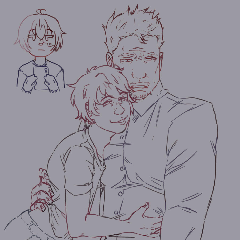 Civilian Touya and Enji Lineart